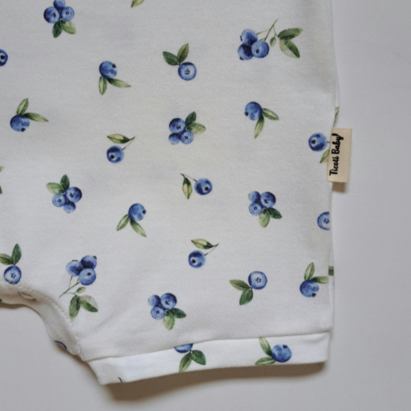 Barboteuse manches courtes - Bleuets
