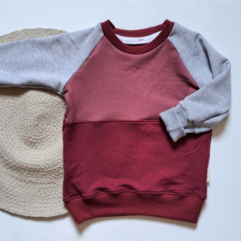 Chandail Raglan Colorblock Rose