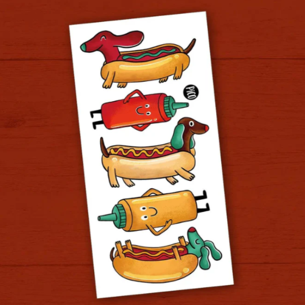 Tatouage temporaire Pico Tatoo Hot Dog Chiens