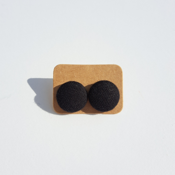 Petites boucles d'oreilles boutons - Noir
