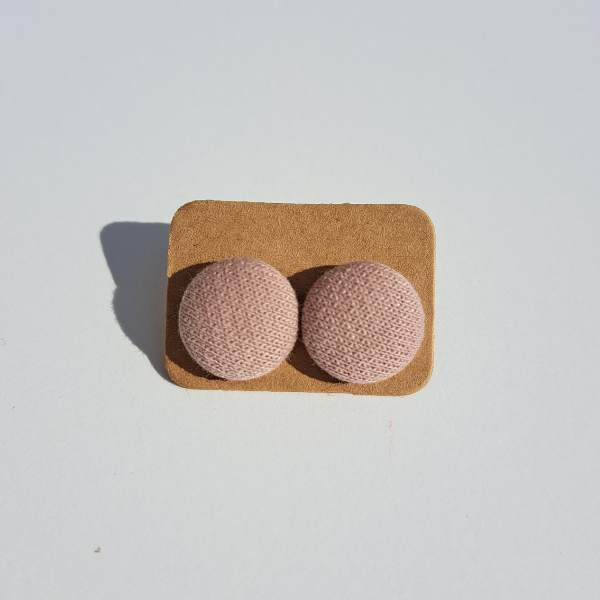 Petites boucles d'oreilles boutons - Rose Fawn