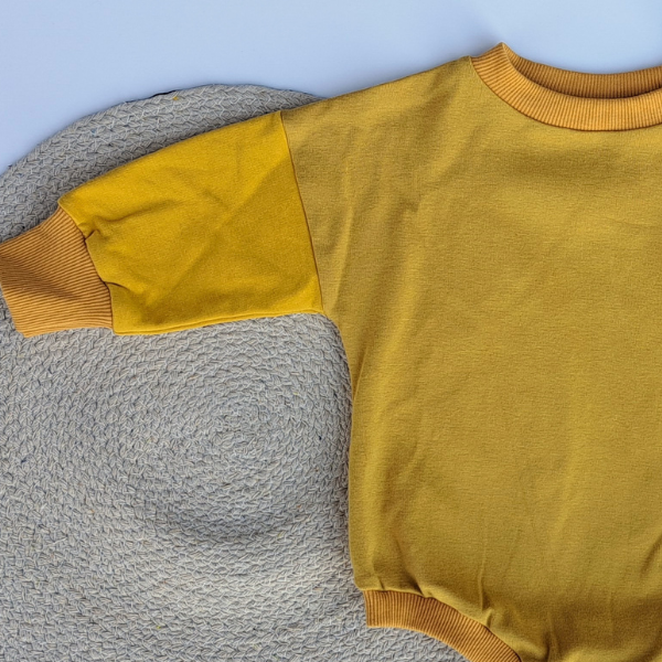 Pull Cache Couche - Colorblock Jaune Moutarde