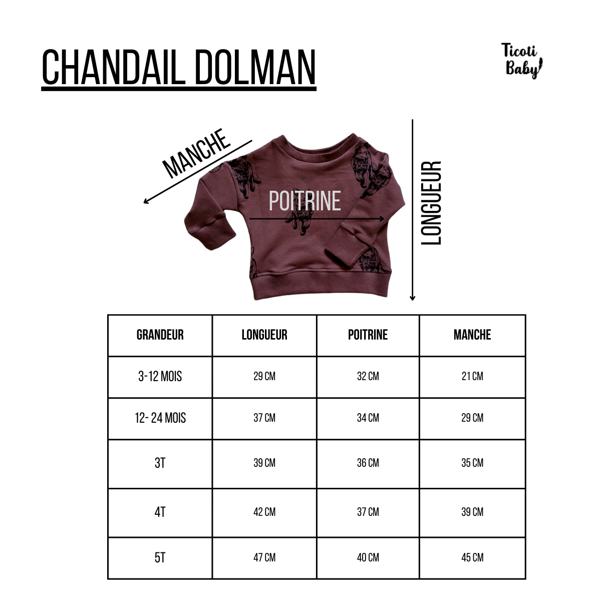Chandail Dolman à manches longues - Beige & Pommes Abstraites - 12-24 mois