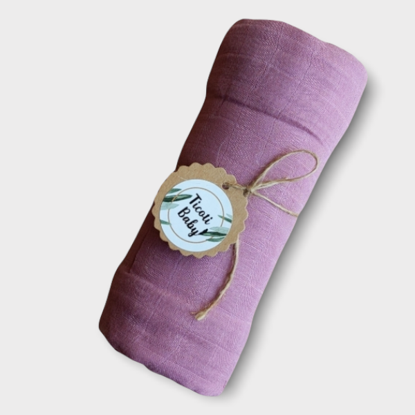 Mousseline pour bébé de bambou et coton Vieux Rose