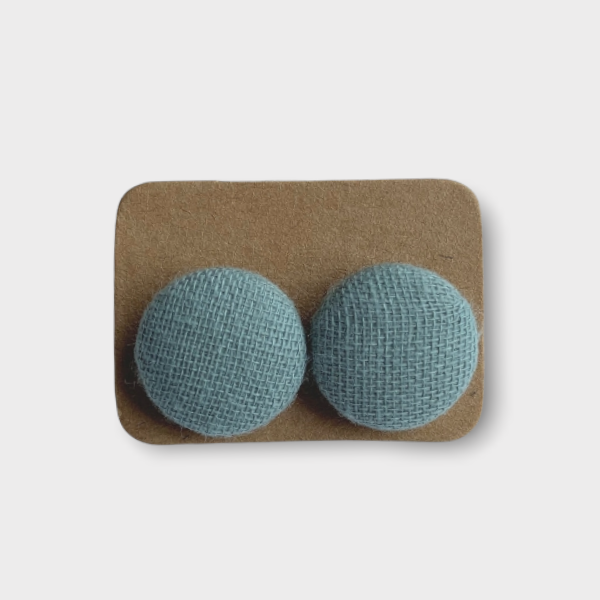Petites boucles d'oreilles boutons - Vert Sauge