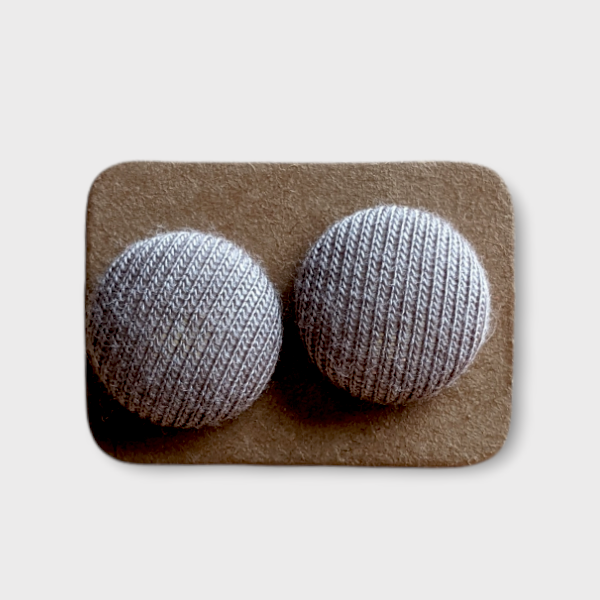 Petites boucles d'oreilles boutons - Taupe métallisé