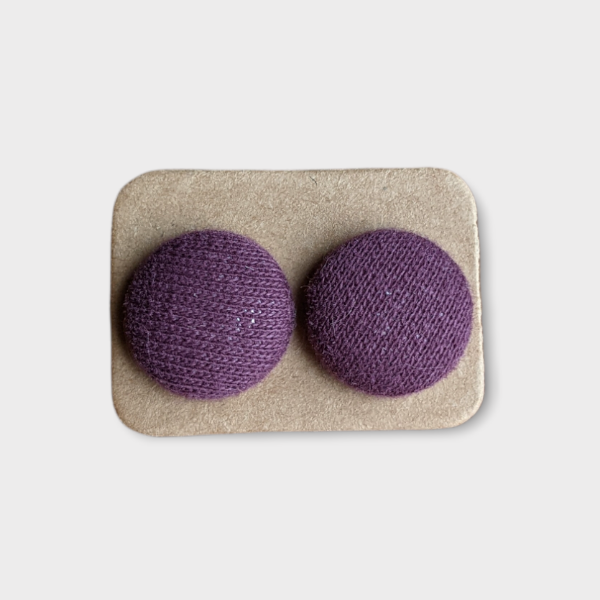 Petites boucles d'oreilles boutons - Prune