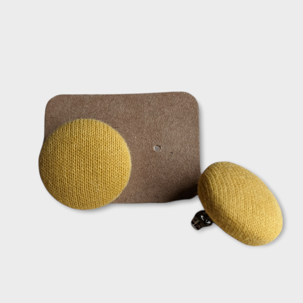 Boucles d'oreilles boutons - Jaune