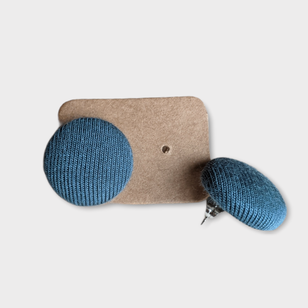 Boucles d'oreilles boutons - Sarcelle