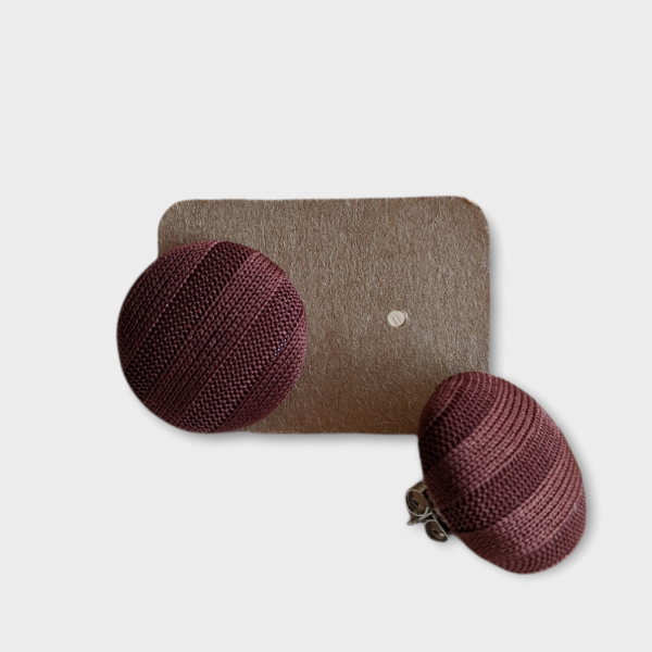 Boucles d'oreilles boutons - Chocolat
