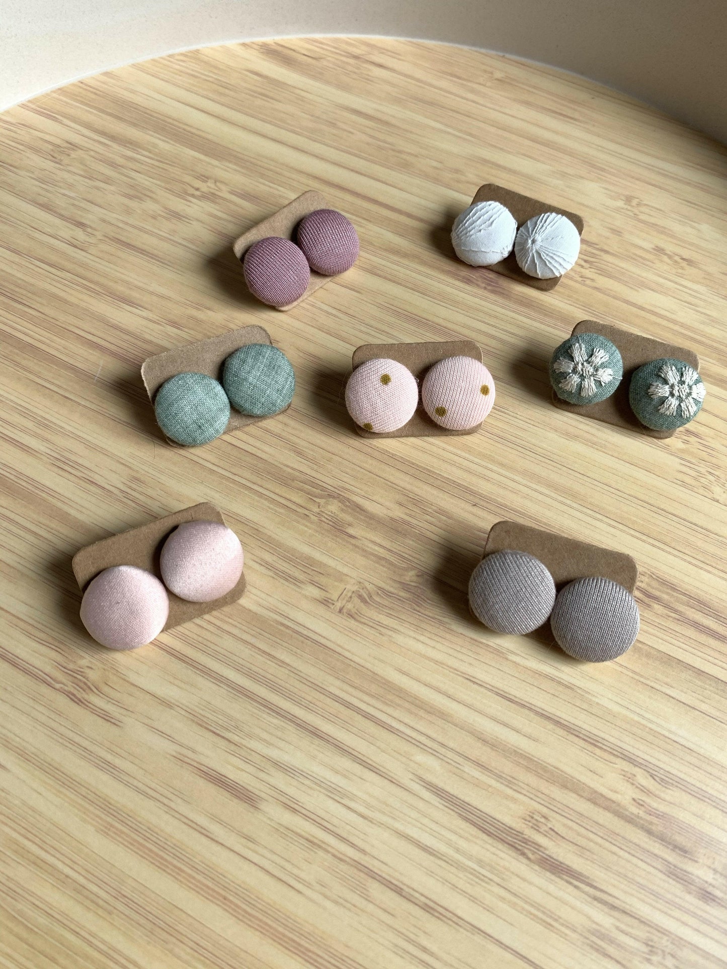 Boucles d'oreilles boutons - Sarcelle