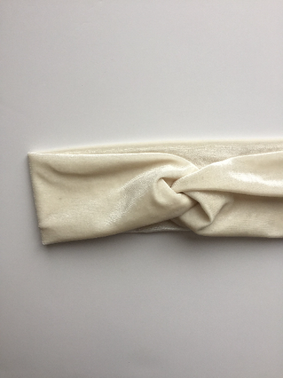 Bandeau torsadé pour adulte - Velours Blanc