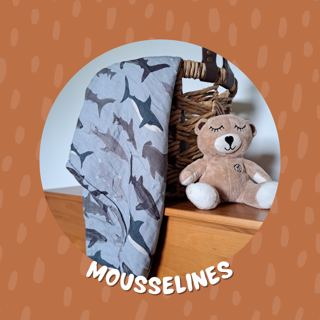 collection de mousselines pour bébé en bambou et coton