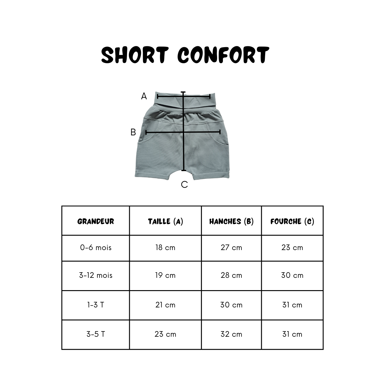 Short évolutif Confort