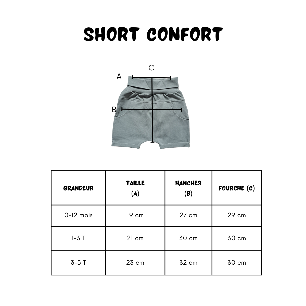 Short évolutif Confort - Vert Pin