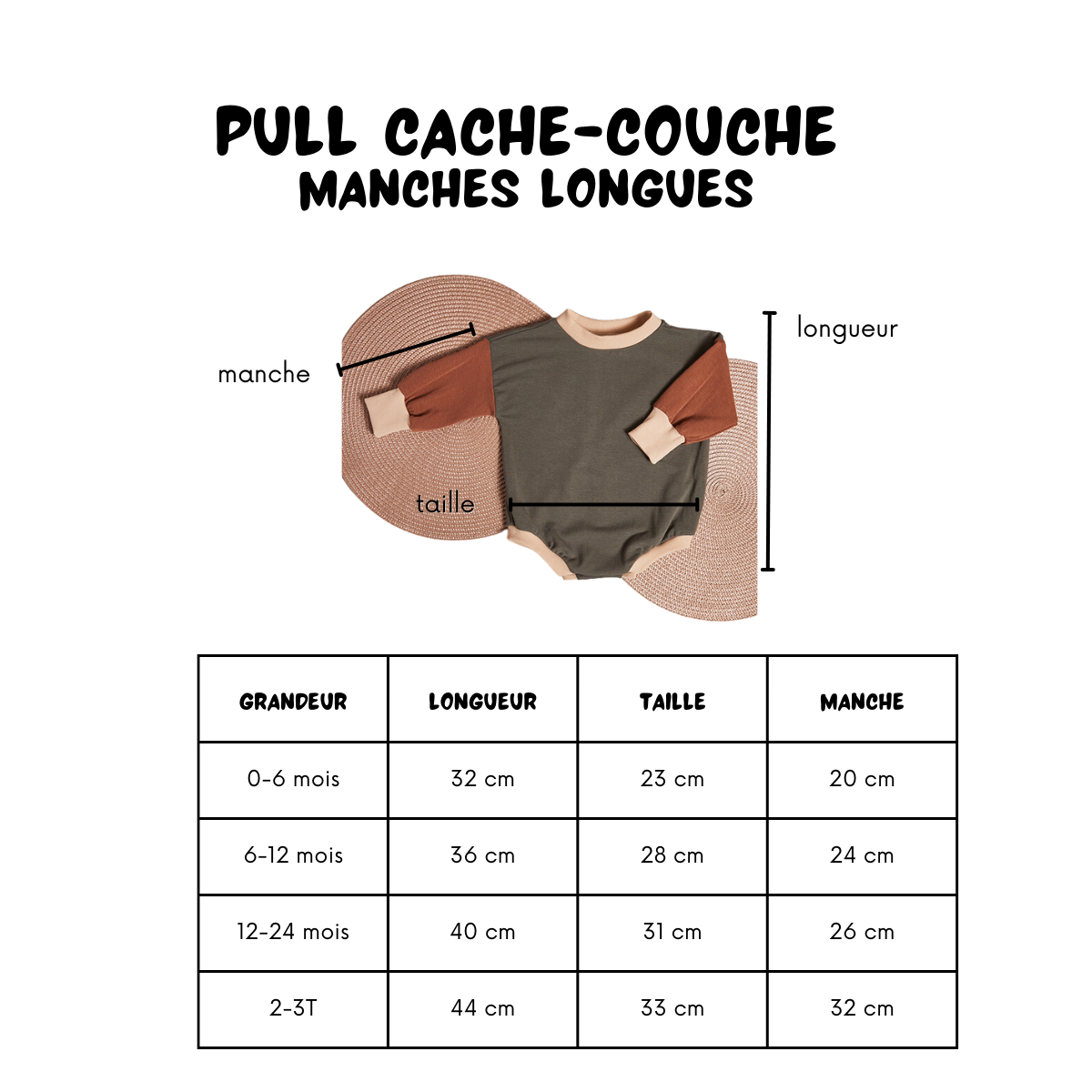 Pull Cache Couche - Gris Gaufré