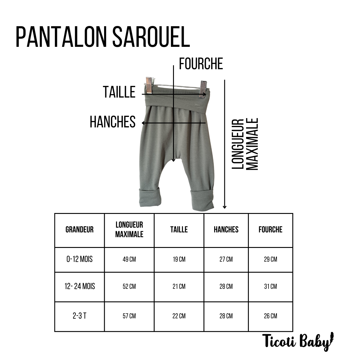 Pantalon évolutif Sarouel - Lilas - 0-12 mois