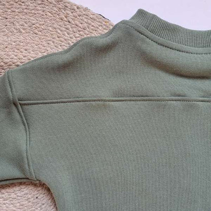 Chandail à manches longues pour garçon et fille de couleur vert