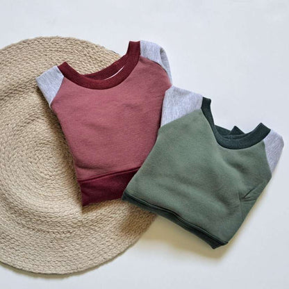 Chandail Colorblock à manches longues  pour les enfants, faits au Québec