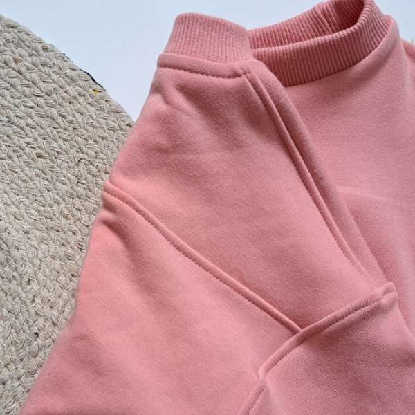 Chandail manches longues en bambou et coton ultra doux pour fille de couleur rose bonbon