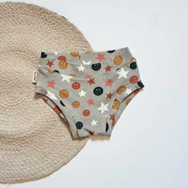 Culotte pour enfant hypersensible avec des bonhommes souriants, mignons pour une fille ou un garçon