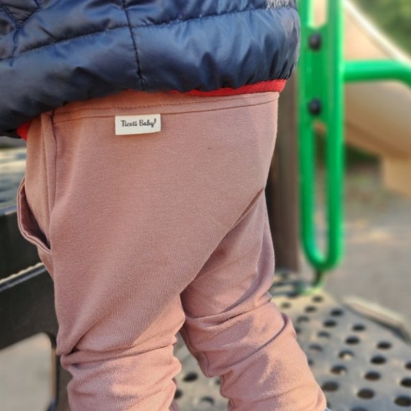 Pantalon évolutif en coton et bambou de couleur cherrywood