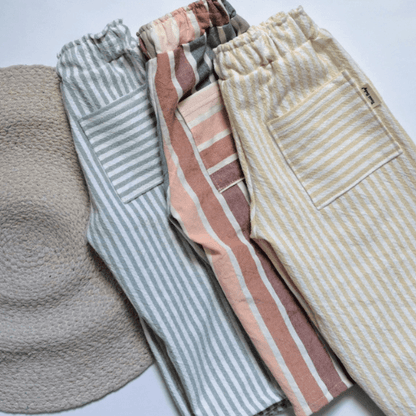 Pantalons Ballon de type baril pour les enfants, idéaux pour l'été et ultra confortables.