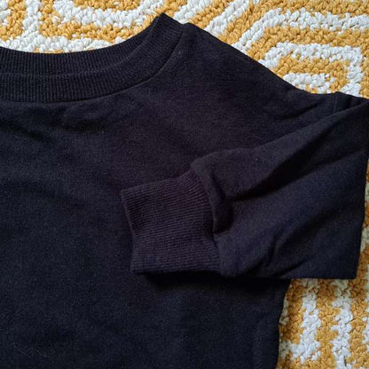 Cache-couche noir à manches longues pour bébé de 6 mois à 2 ans