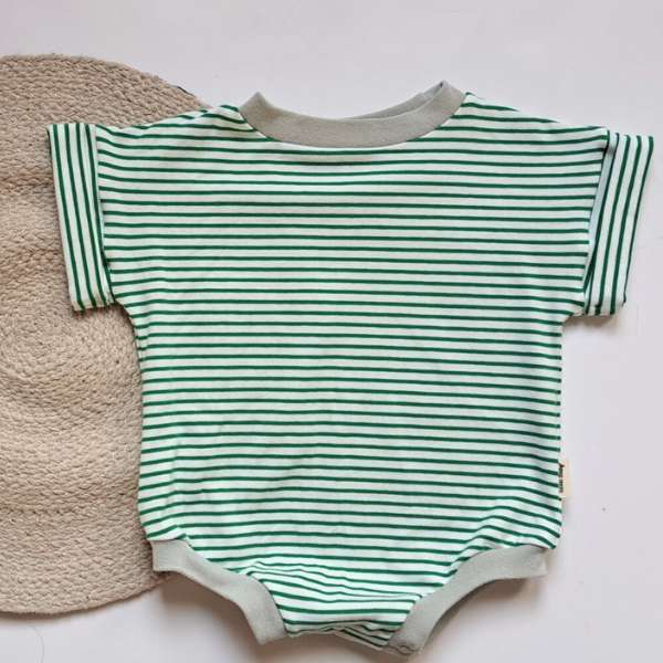 Pull Cache-Couche à manches courtes - Ligné Vert