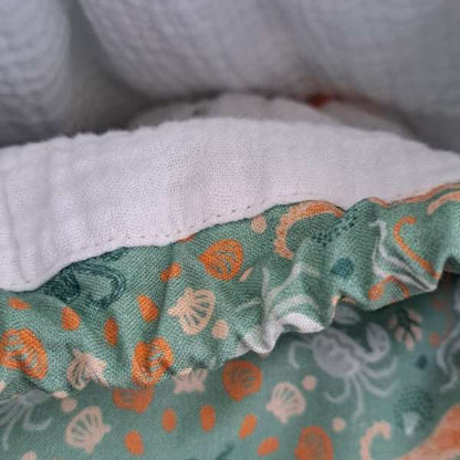 Sac à cordons avec des hippocampes et des étoiles de mer