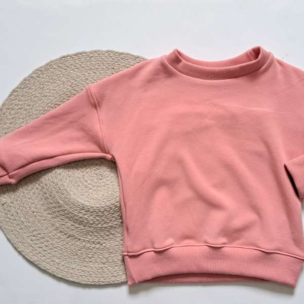 Chandail à manches longues en bambou ultra doux pour fille de couleur rose bonbon