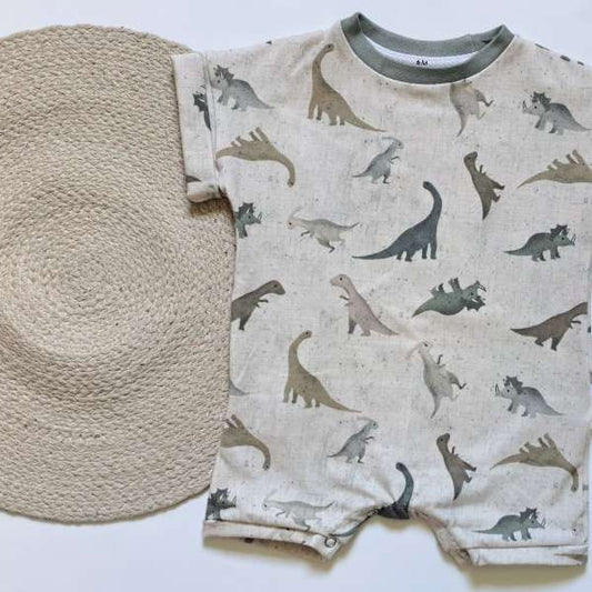 Barboteuse manches courtes - Dinos - 6 mois