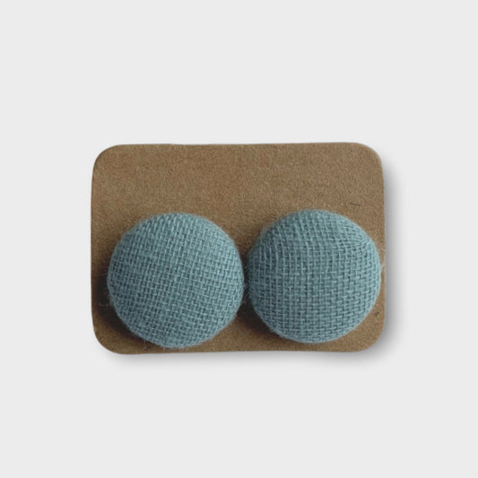 Petites boucles d'oreilles boutons - Vert Sauge