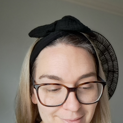 Headband with Wire - Black muslin