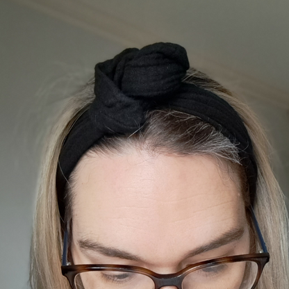 Headband with Wire - Black muslin