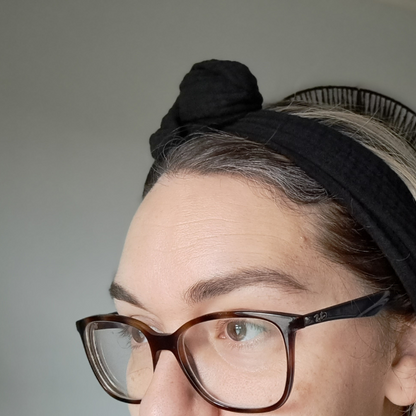 Headband with Wire - Black muslin