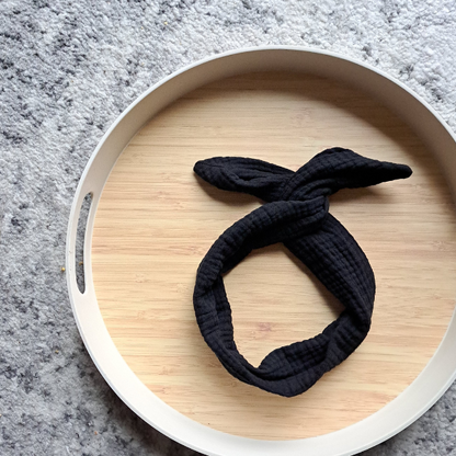 Headband with Wire - Black muslin