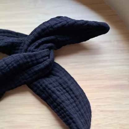 Headband with Wire - Black muslin